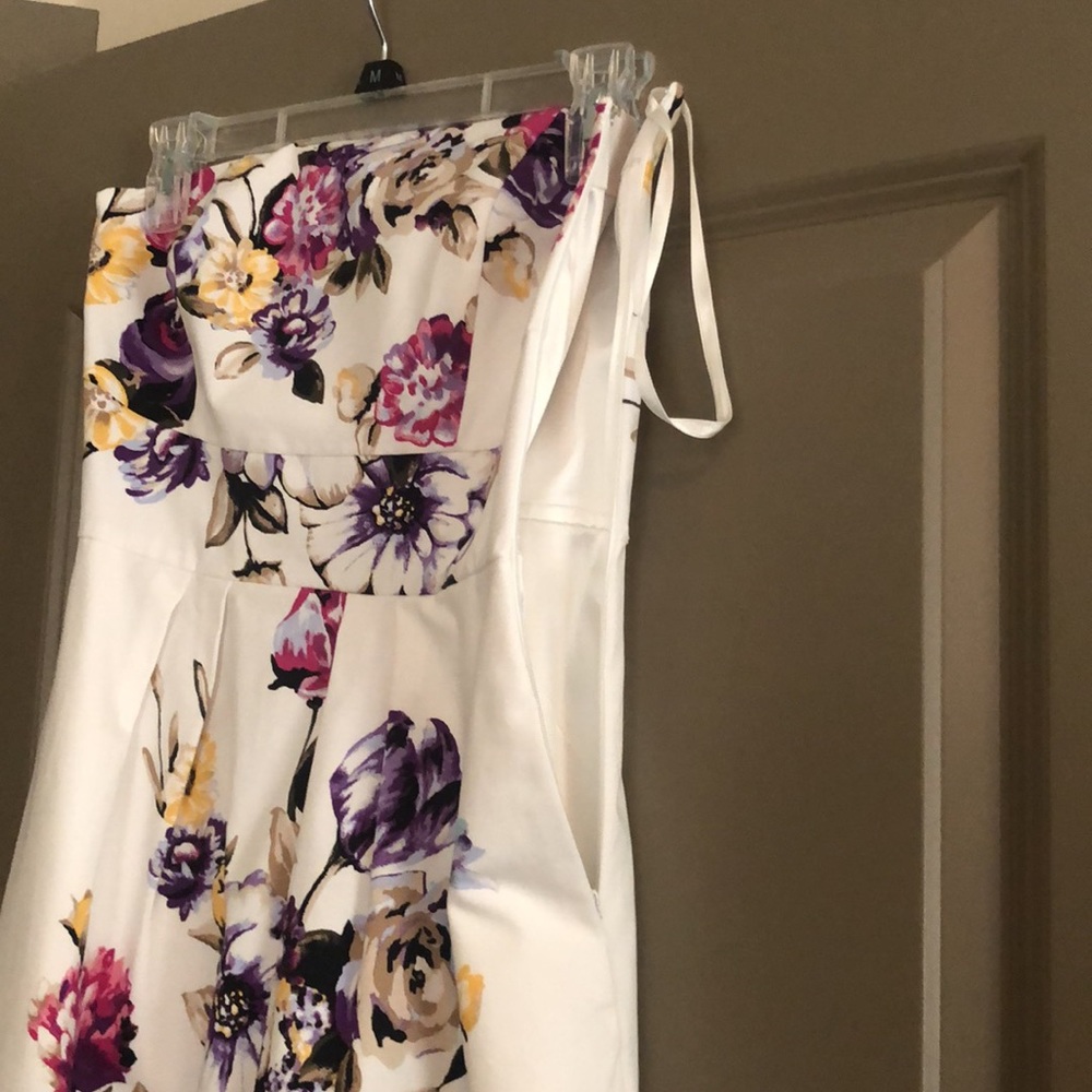 WHBM white floral strapless dress - Picture 7 of 9